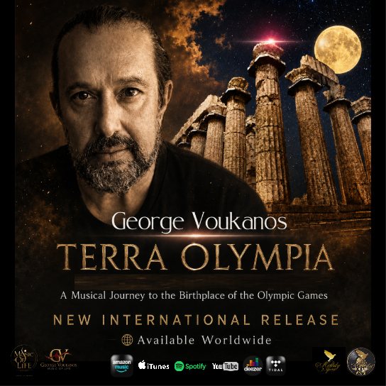 «TERRA OLYMPIA»: Η νέα διεθνής δισκογραφική δουλειά του Γιώργου Βούκανου ταξιδεύει το φως της Ολυμπίας σε όλο τον κόσμο