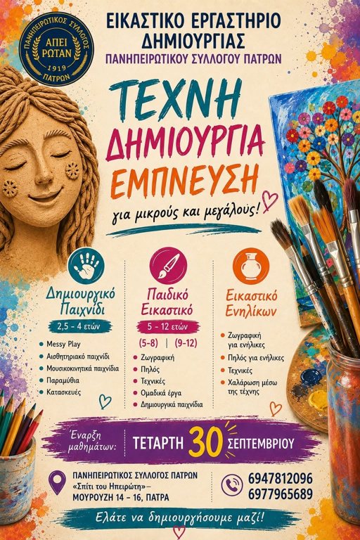 O Πανηπειρωτικός Σύλλογος Πατρών στο δρόμο των εικαστικών τεχνών